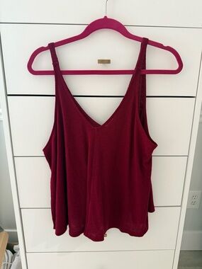 Women’s Free People V-Neck Sleeveless Tank Top - Burgundy Size M